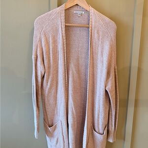 American Eagle Soft Knit Cardigan Sweater Size Large Neutral Beige/Pink